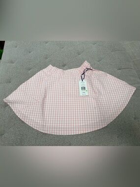 NWT CLASSIC PREP PINK GINGHAM SKIRT SIZE M SABRINA SKIRT DRIFTWAY GINGHAM